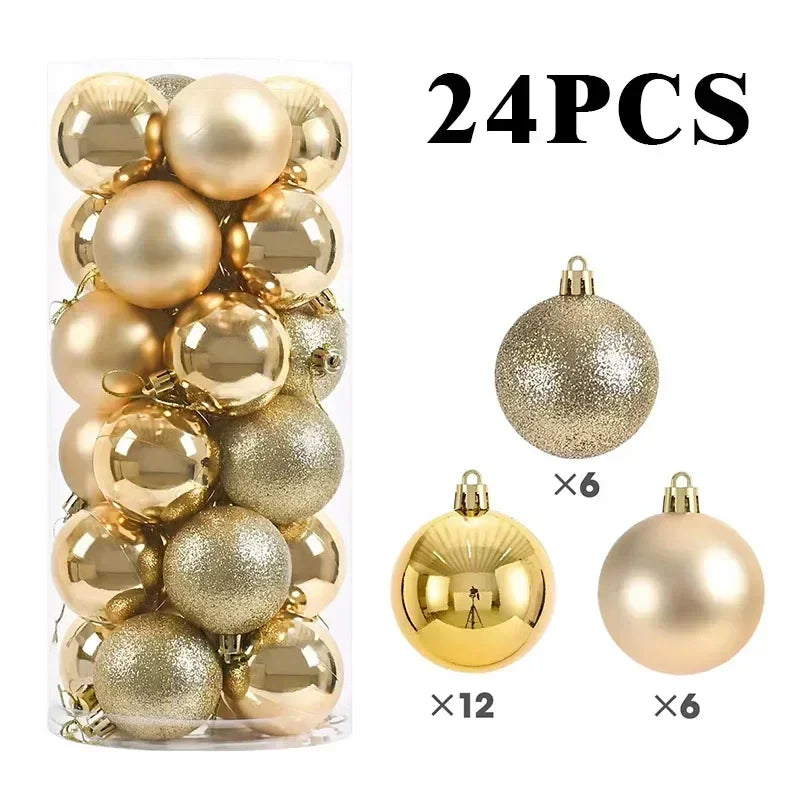 24-Piece 8CM Colorful Christmas Ball Ornaments Set - Image 14