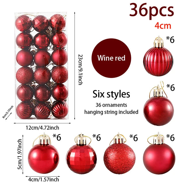 24/36pcs Festive Christmas Ball Ornaments Set - Image 25