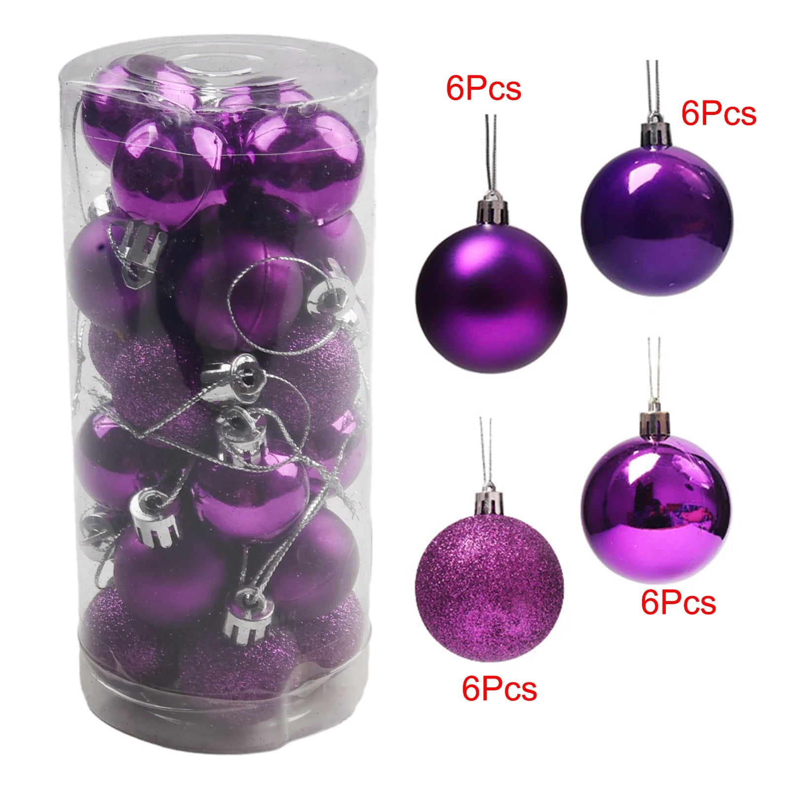 24pcs Glittering Christmas Ball Ornaments - Tree Decor - Image 69