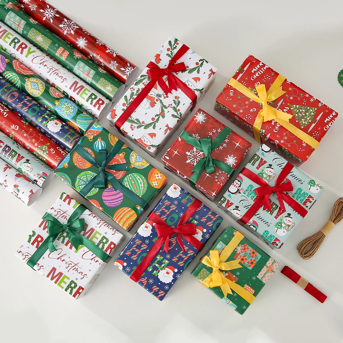 Cheerful Christmas Gift Wrapping Paper for Home - Image 5