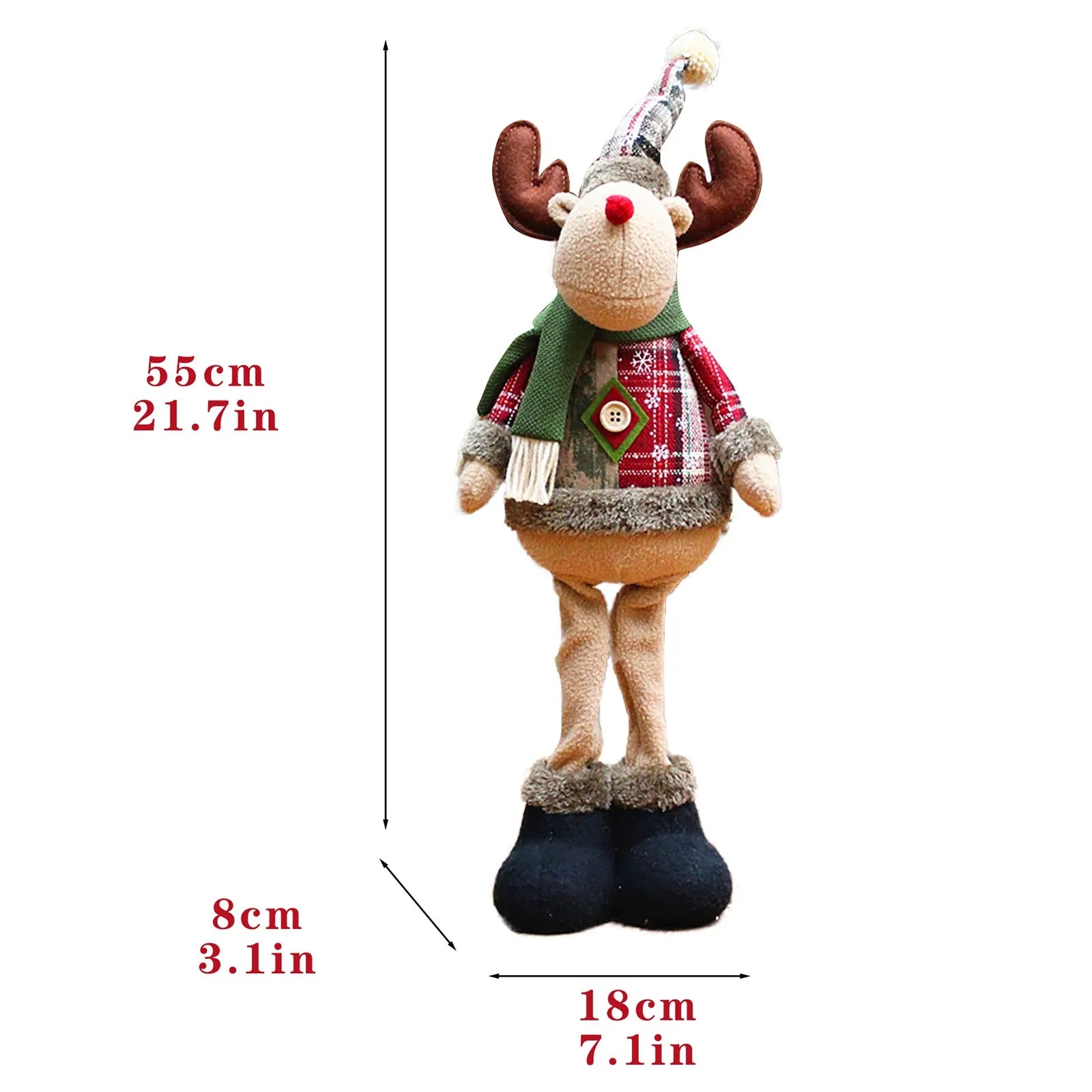 Charming Christmas Doll Trio: Santa, Reindeer, Snowman - Image 17