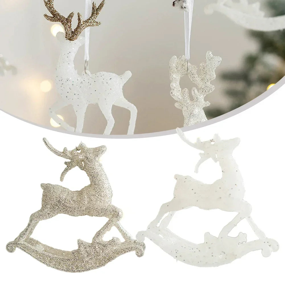 Glittering Elk Ornaments for Festive Christmas Decor - Image 3