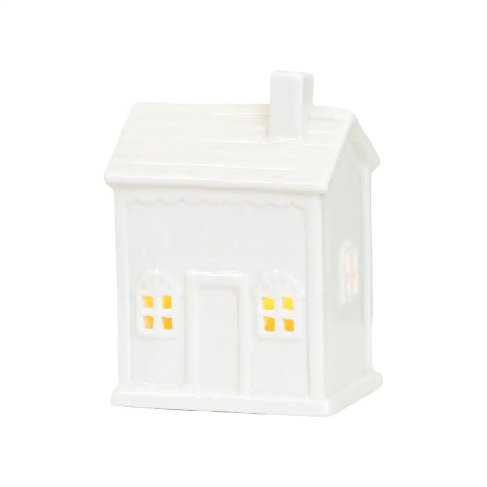 Rustic Lighted Ceramic Christmas Village Ornaments - Image 9