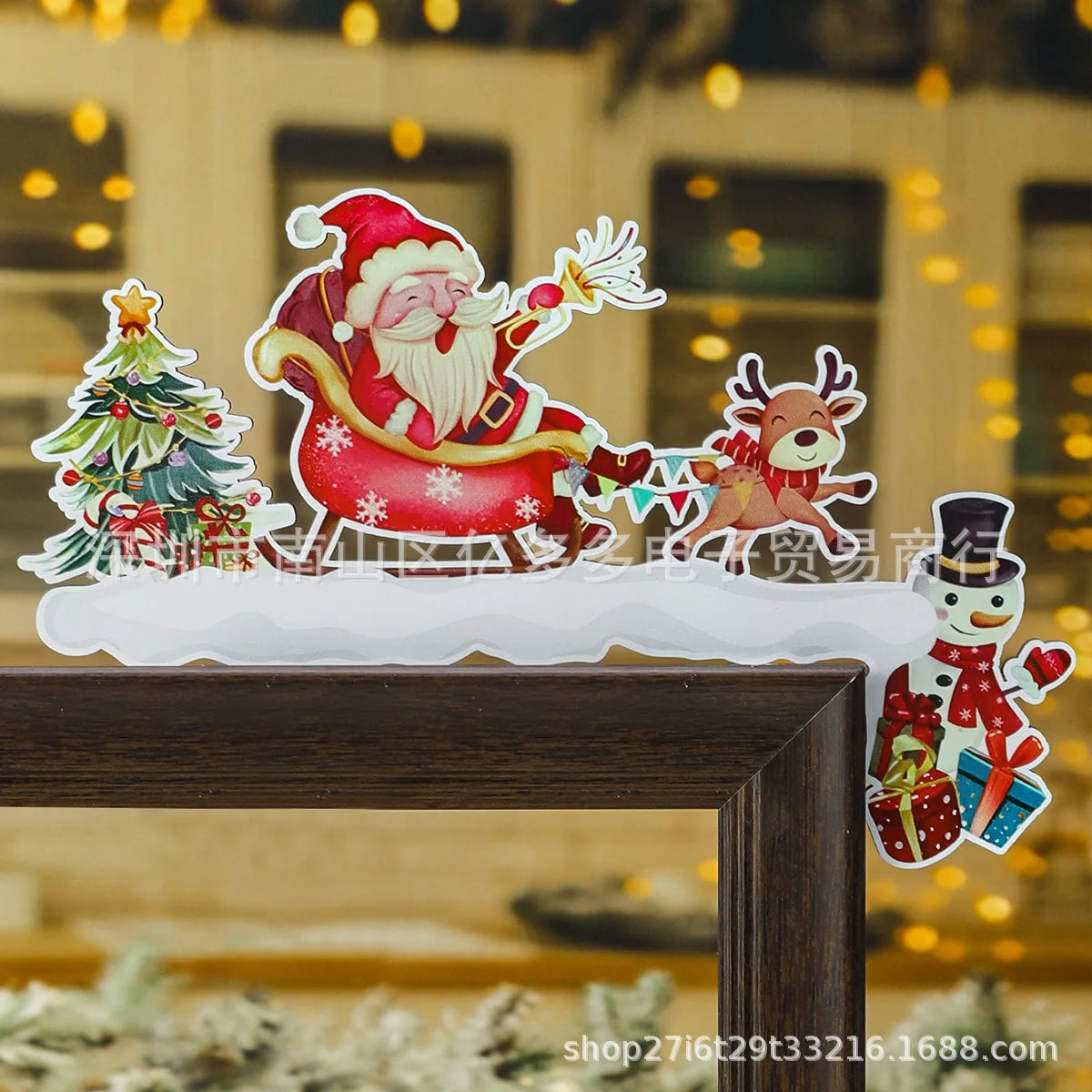 Festive Santa & Elk Wooden Door Frame Décor - Image 44