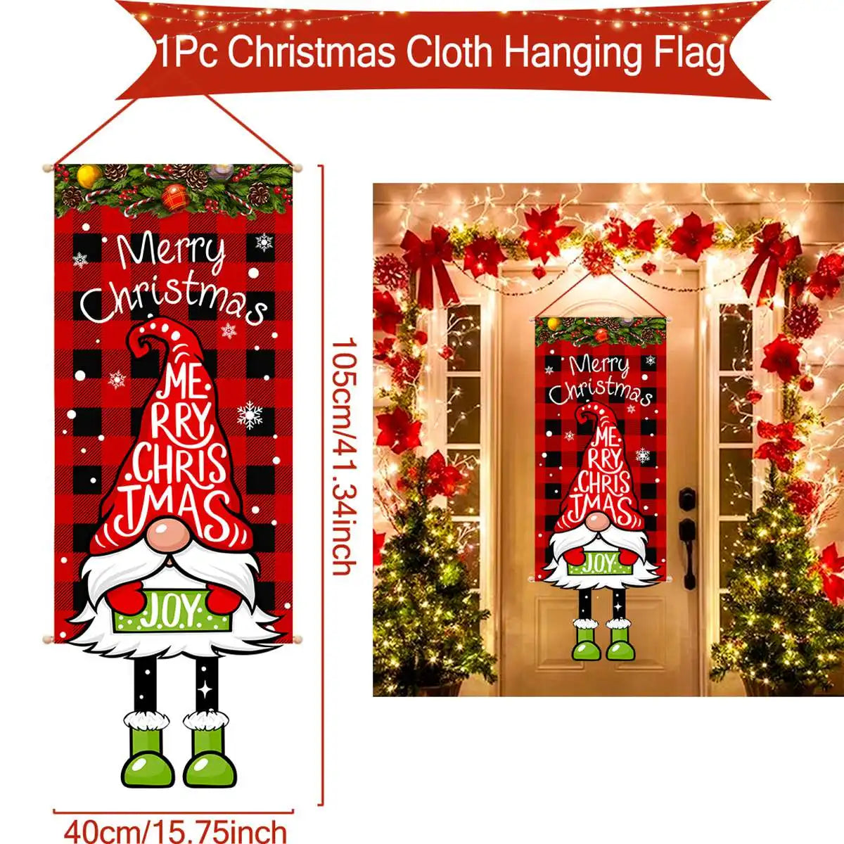 Festive Christmas Hanging Flag Banner for Home - Image 14