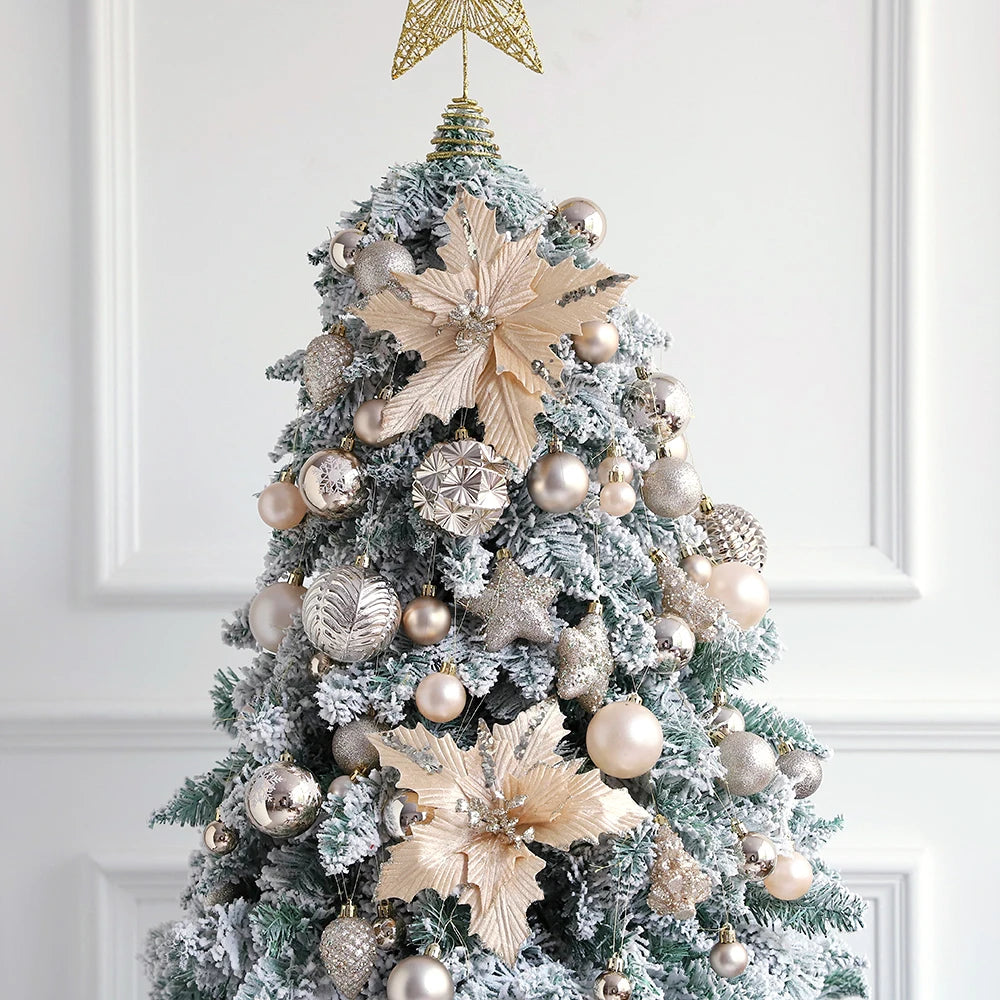 46pcs Burgundy and Green Christmas Ornaments Set - Image 5