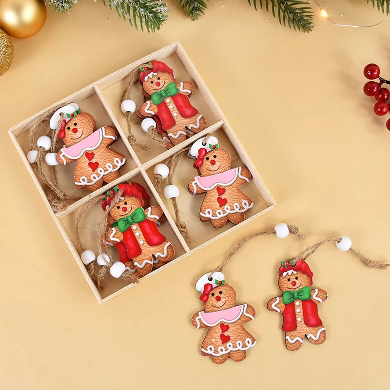 12 Pcs Wooden Gingerbread Man Ornaments for Christmas Decor - Image 13
