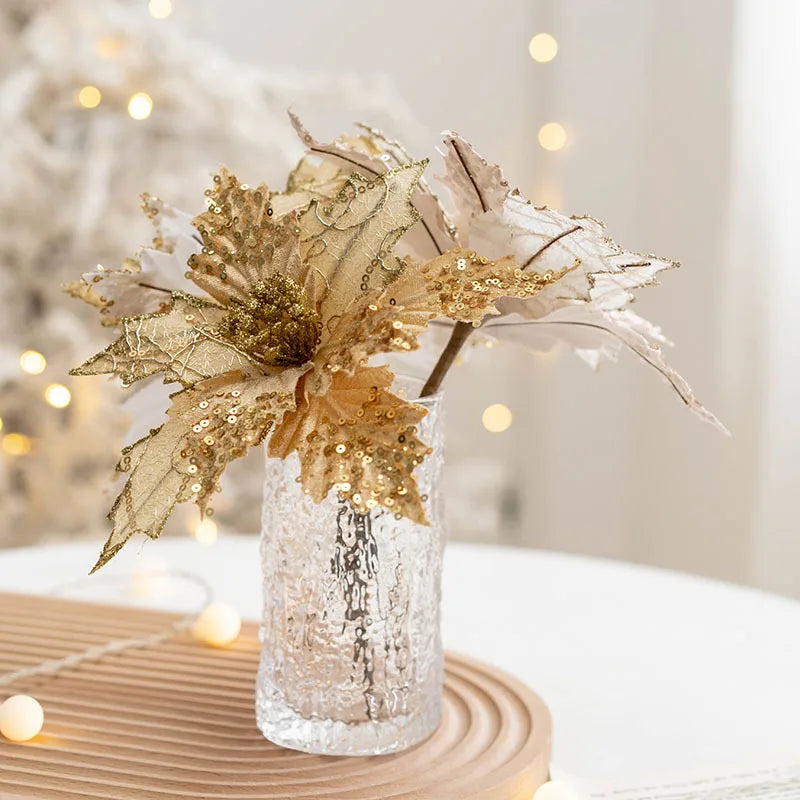 Elegant Christmas Sequins Flower Ornaments for Festive Decor - Image 7