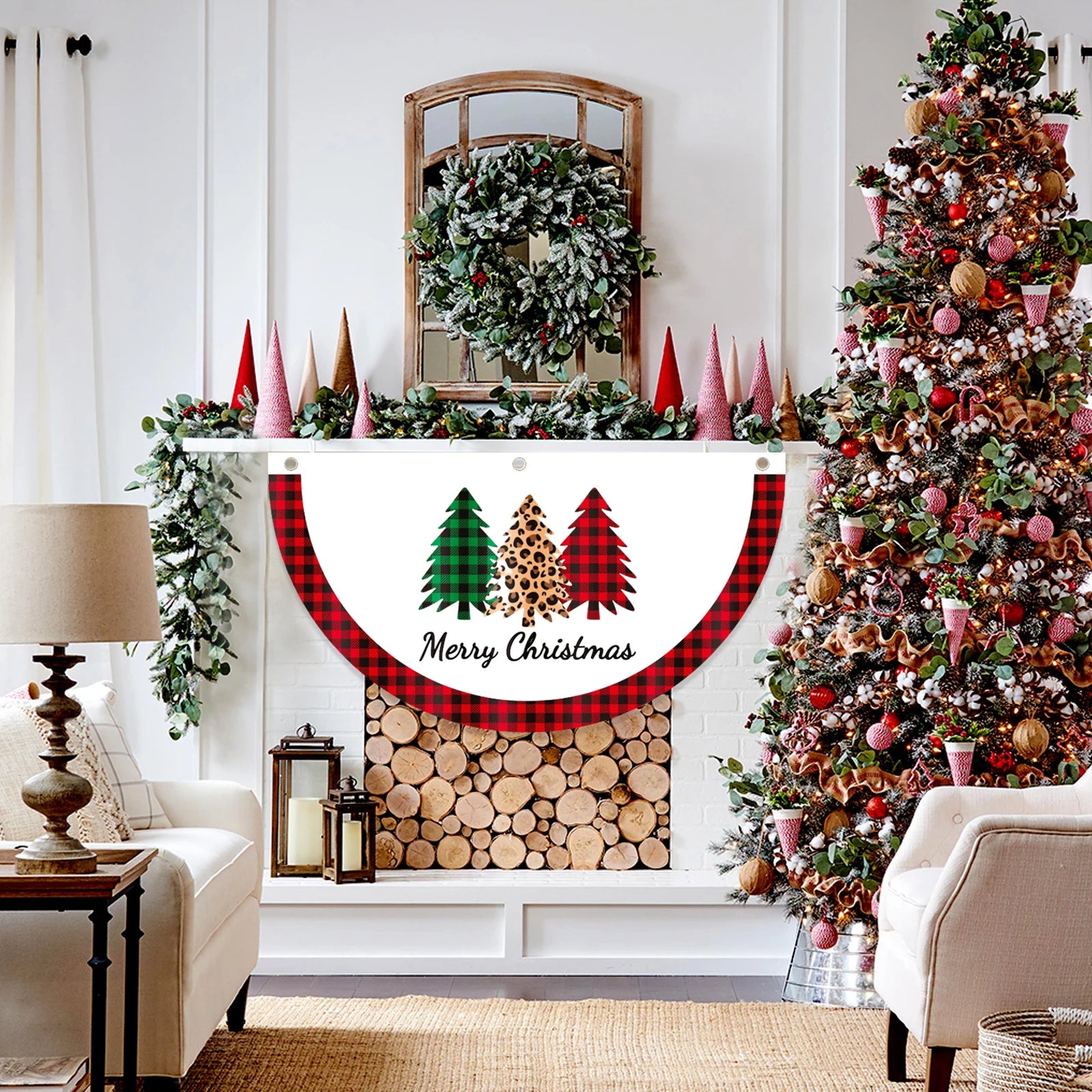 Festive Christmas Hanging Flag Banner Decorations
