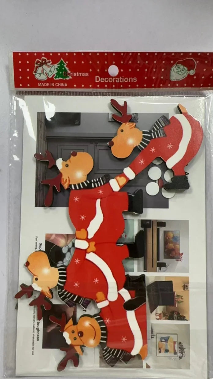 Festive Santa & Elk Wooden Door Frame Décor - Image 22