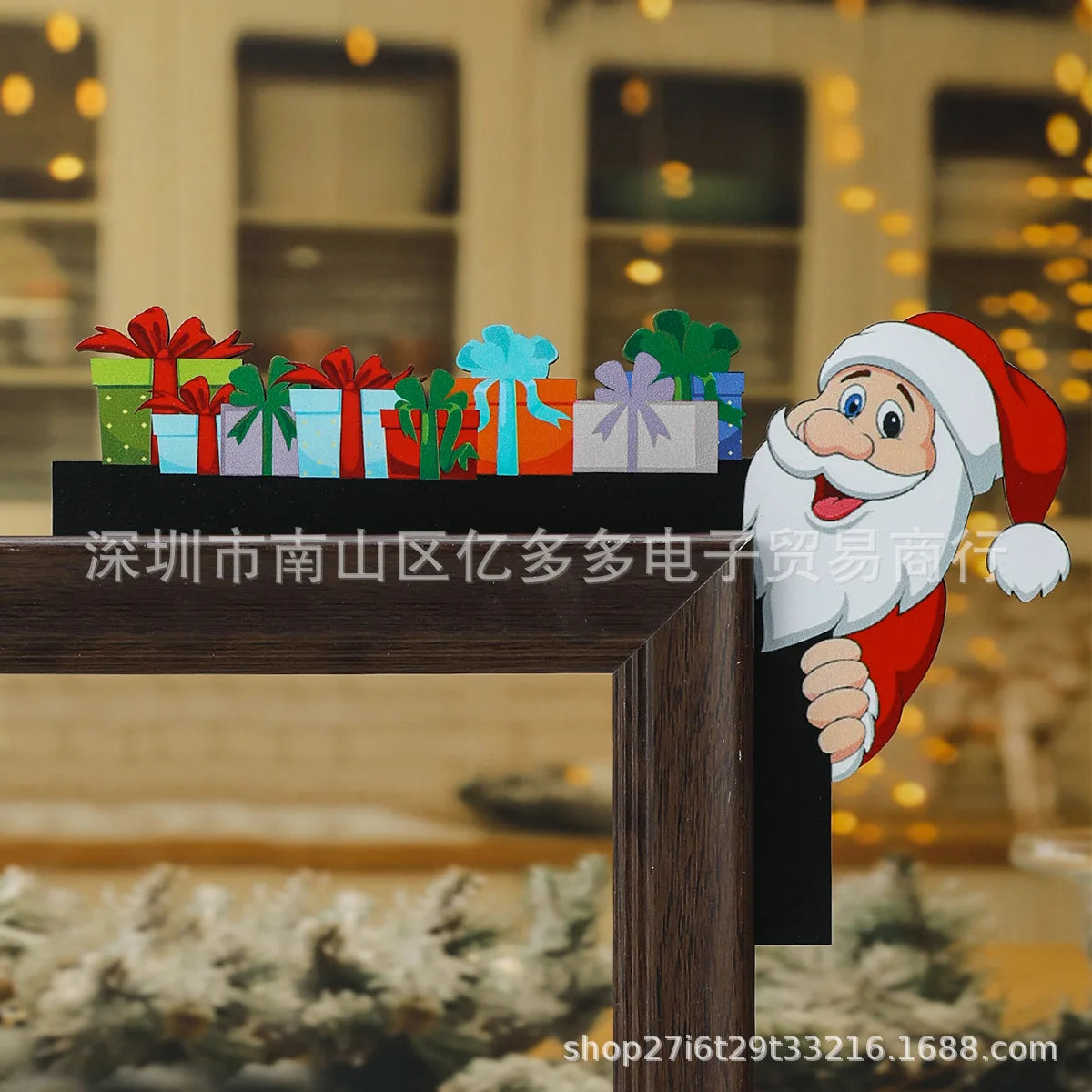 Festive Santa & Elk Wooden Door Frame Décor - Image 38