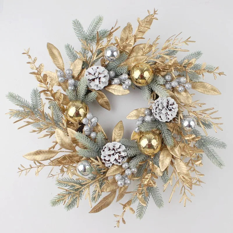 Elegant Gold Rattan Christmas Wreath for Door - Image 10