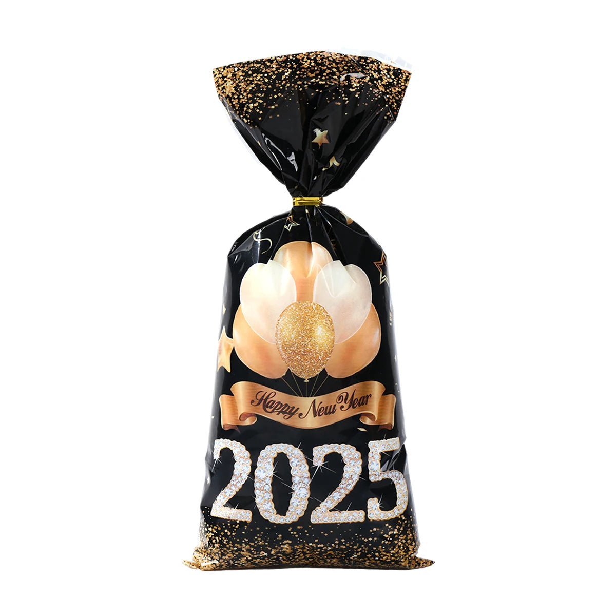 Elegant Black Gold Balloon Candy Bags for New Year - Image 17