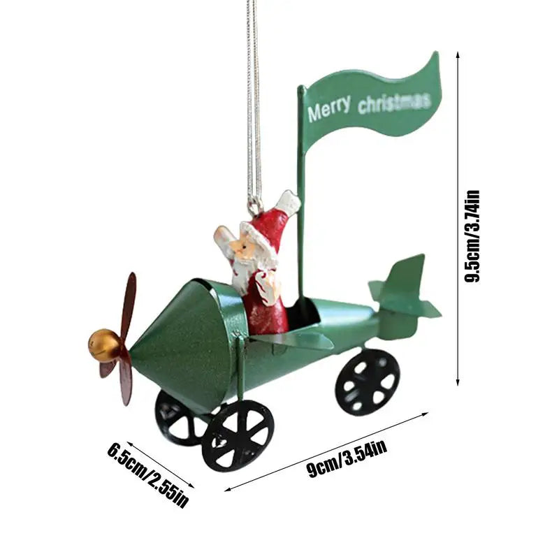Vintage Santa Airplane Christmas Tree Ornament - Image 8