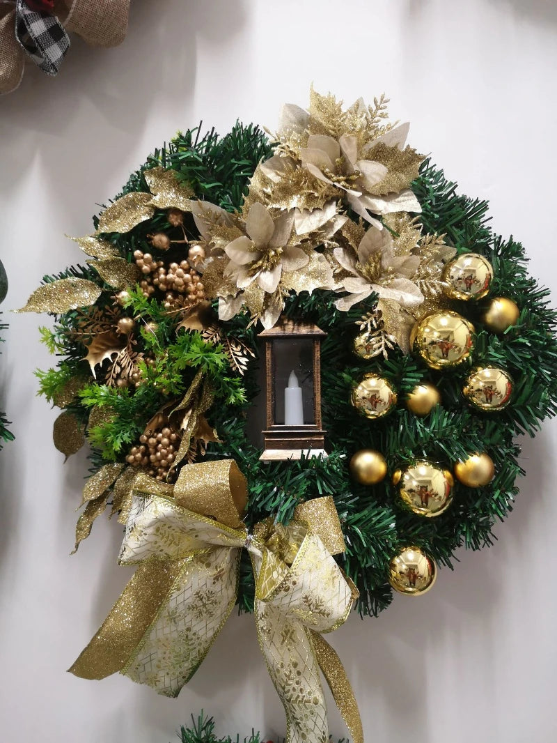 Festive Red and Gold Christmas Wreath for Doors - Image 26