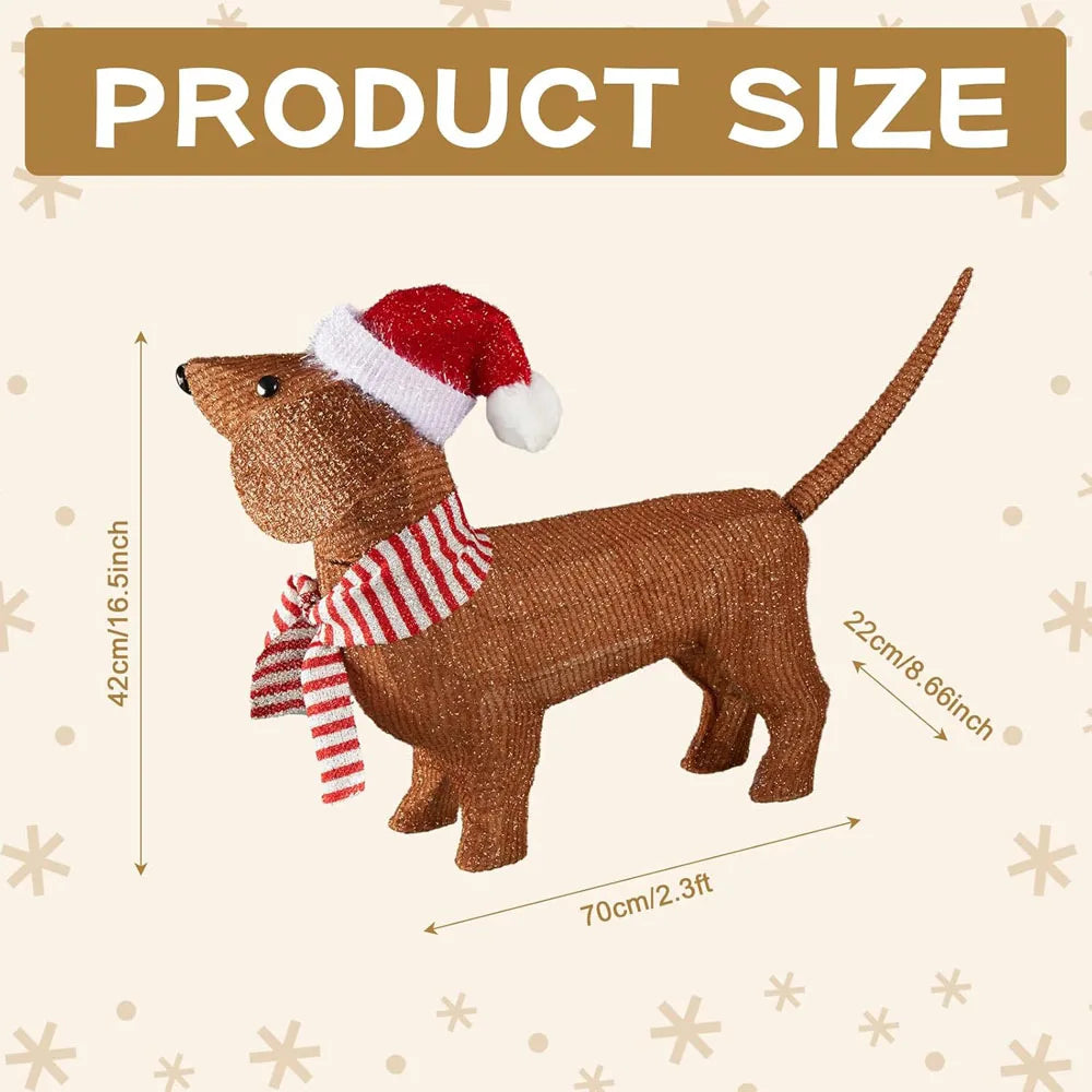 Festive Lighted Dachshund Christmas Decoration - 2.3ft - Image 11