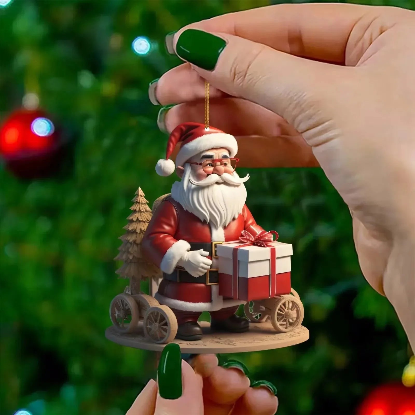 Charming Christmas Acrylic Santa & Snowman Ornaments - Image 19