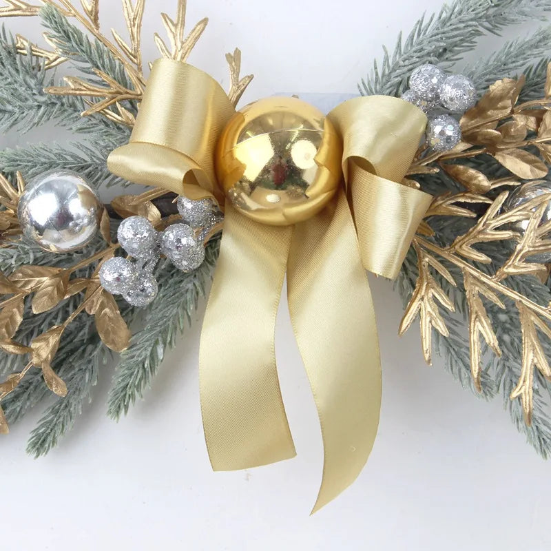 Golden Rattan Christmas Wreath for Festive Decor - Image 15