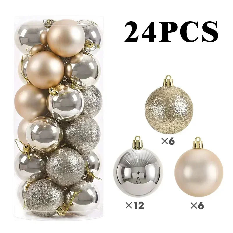 24-Piece 8CM Colorful Christmas Ball Ornaments Set - Image 8