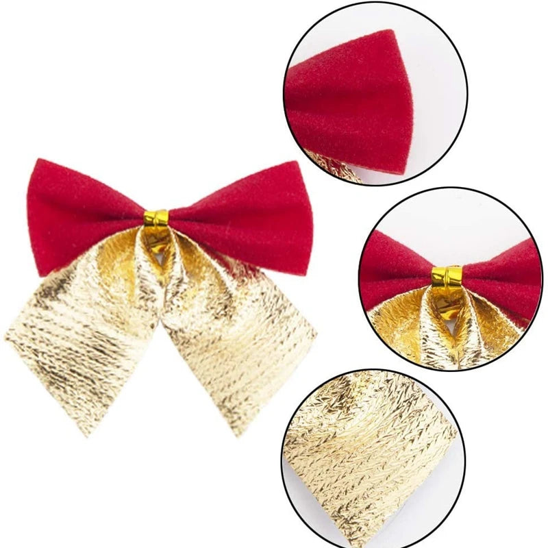 12 Christmas Bow Ornaments for Festive Decor - Image 11