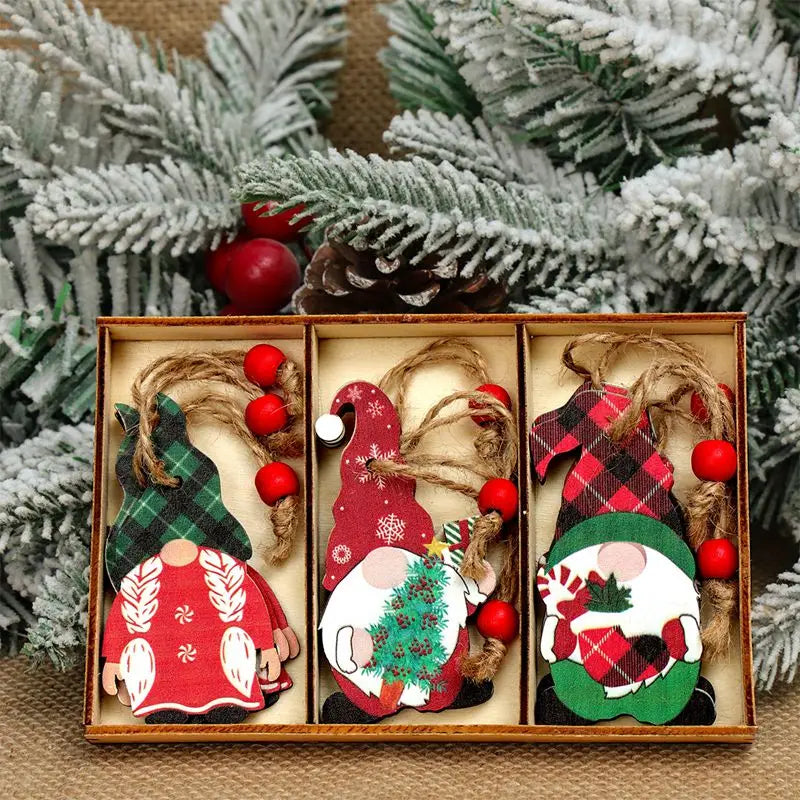 Charming Gnomes Wooden Christmas Tree Ornaments - Image 30