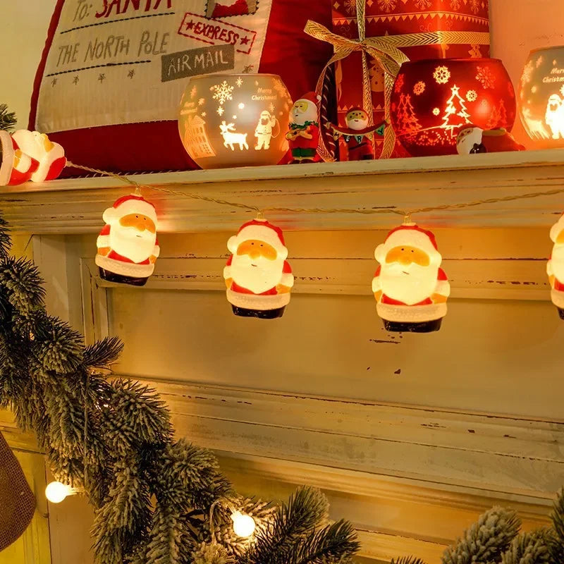 Festive Candy Cane Santa & Snowman String Lights - Image 5
