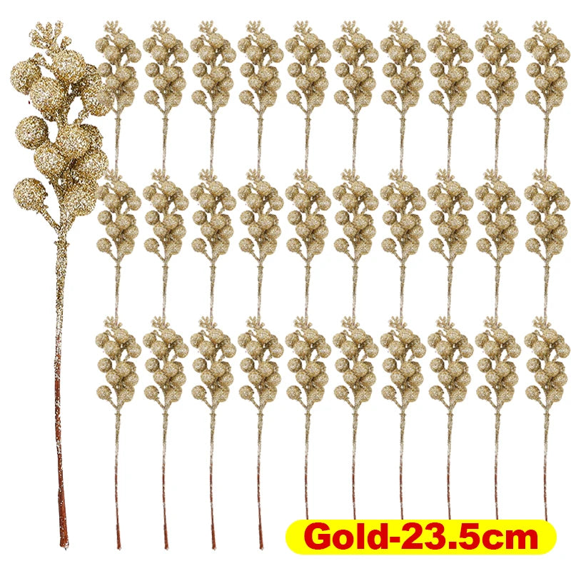 Glittering Red Berry Branches for Festive Decor - Image 10