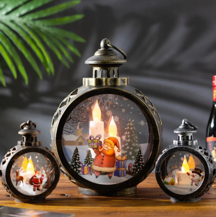 Charming Christmas Snowman & Santa LED Lantern - Image 24
