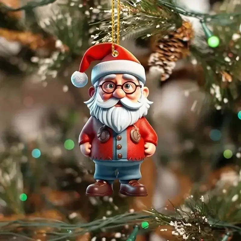Festive Christmas Acrylic Ornaments: Santa & Snowman - Image 8