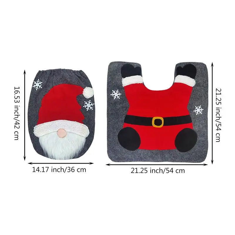 Festive Santa Bathroom Mats Set for Christmas - Image 6