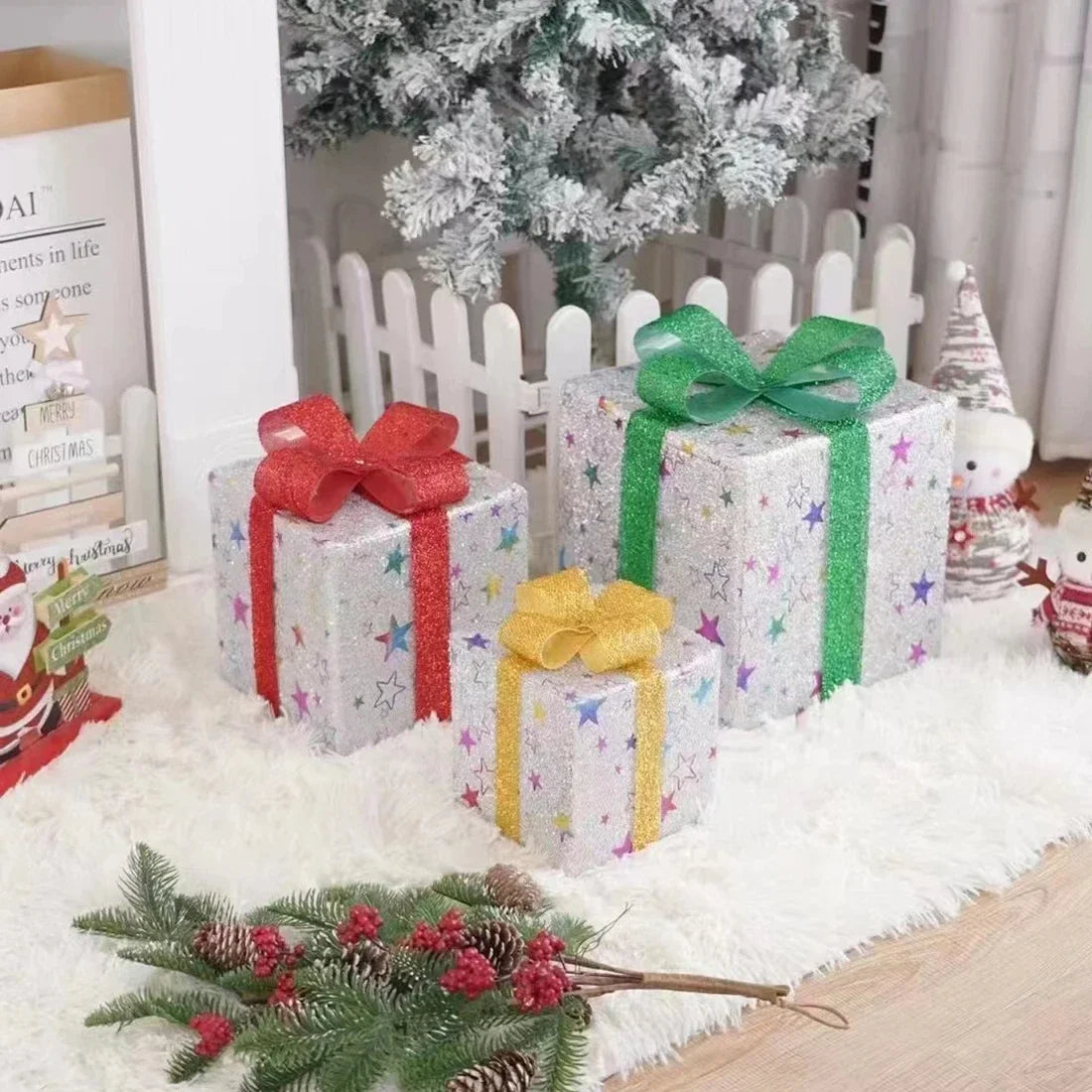 3-Piece Glowing Christmas Gift Box Set - Image 7