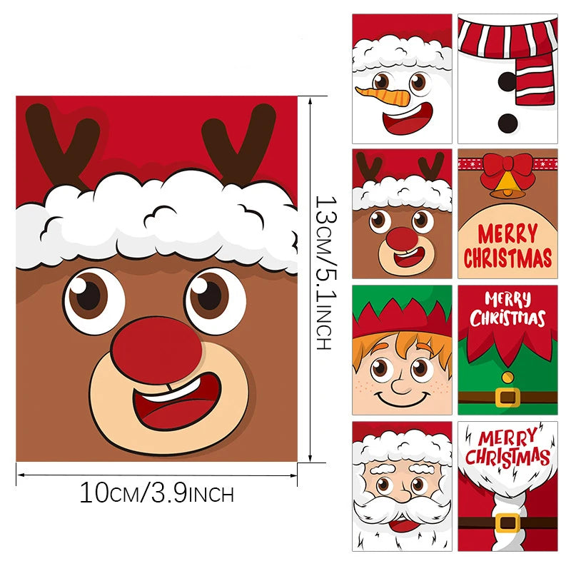 8PCS Festive Wine Bottle Labels for Christmas - Image 2