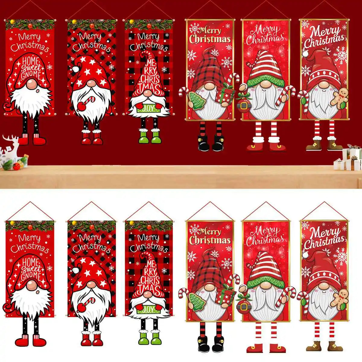 Festive Christmas Hanging Flag Banner for Home - Image 9