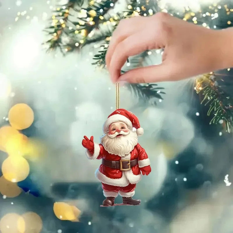 Charming Christmas Acrylic Santa & Snowman Ornaments - Image 6