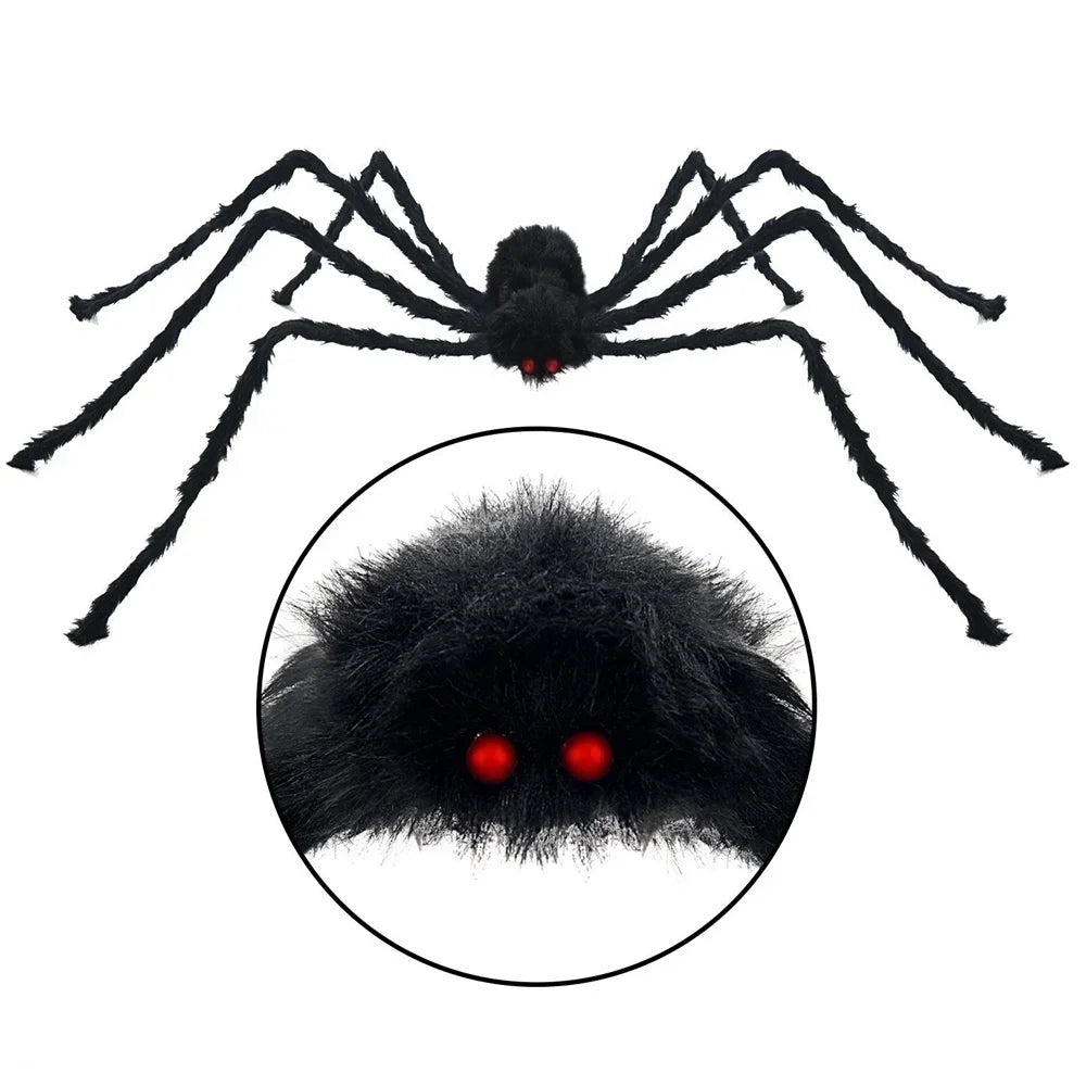 Giant Black Plush Spider - Perfect Halloween Decor! - Image 6
