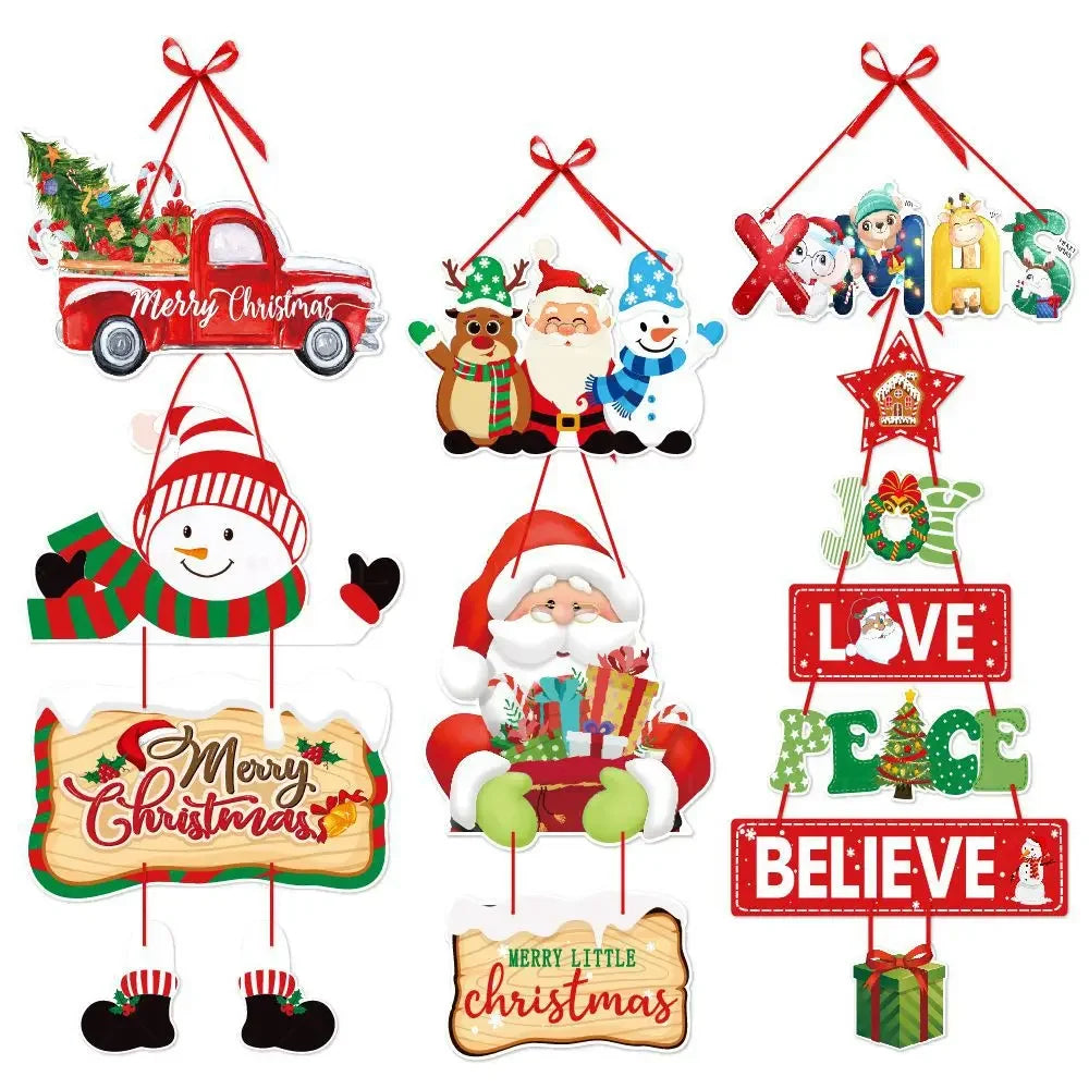 Charming Santa & Snowman Door Ornaments for Christmas