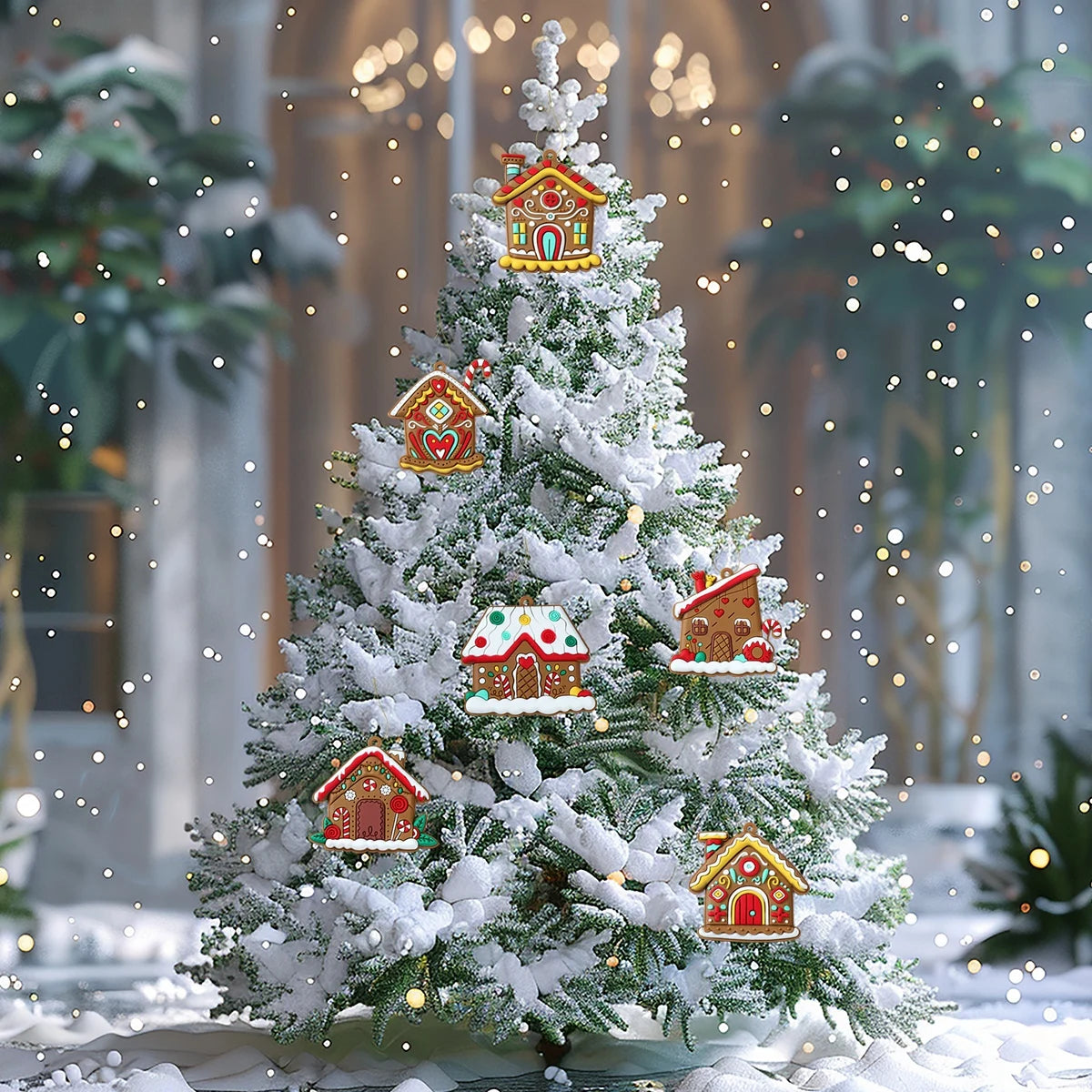 Charming Christmas Gingerbread House Rubber Pendant - Image 6