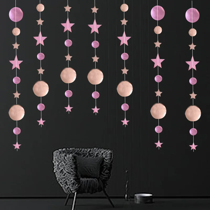 Elegant Gold Star Christmas Pendant Garland Decor - Image 9