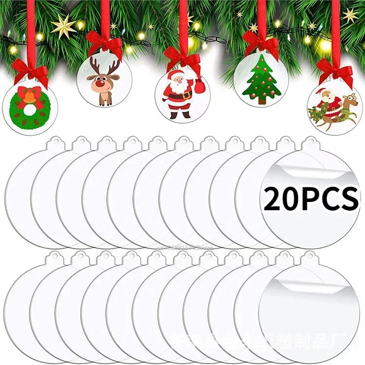 Clear Acrylic Disc Ornaments for Christmas DIY Decor