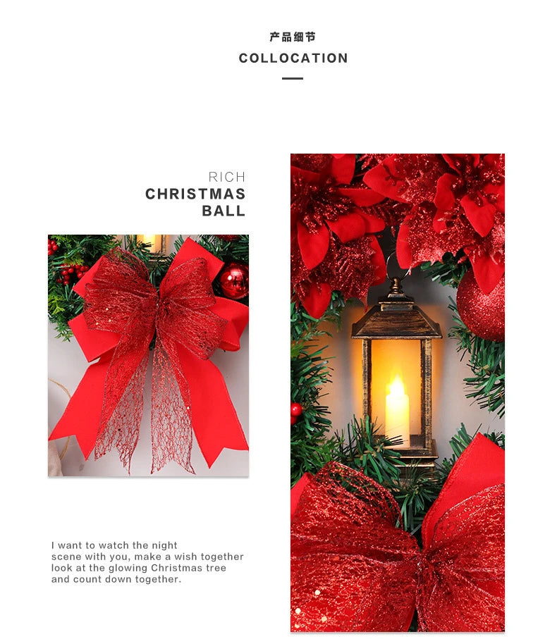 Festive Red and Gold Christmas Wreath for Doors - Image 19