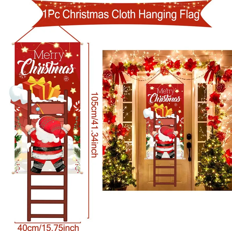 Festive Christmas Hanging Flag Banner Decor - Image 20