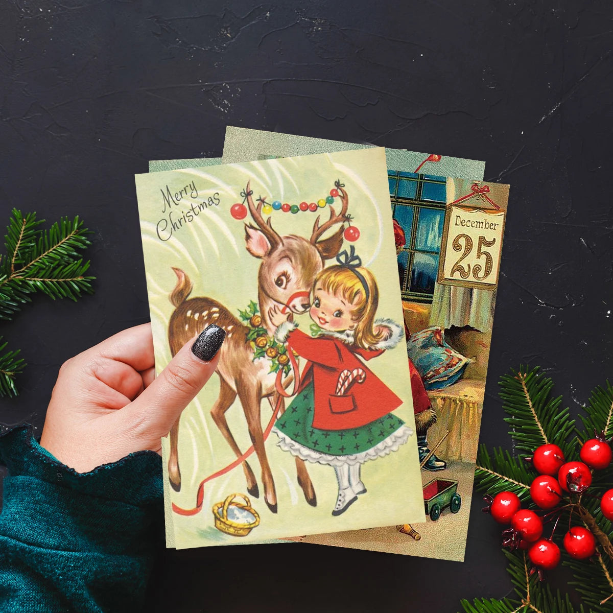 12 Retro Christmas Postcards for Festive Decor - Image 5