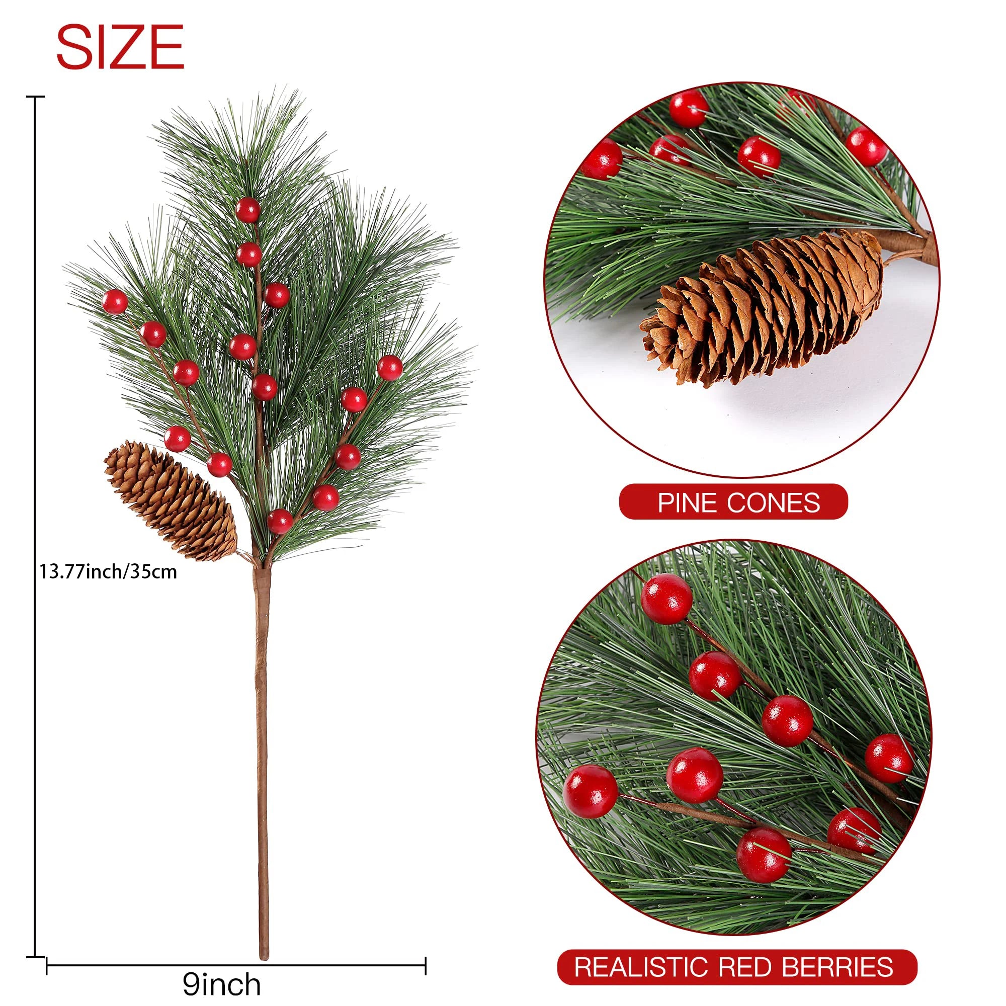 Charming Snowflake Berry Pine Cone Holiday Wreath - Image 9