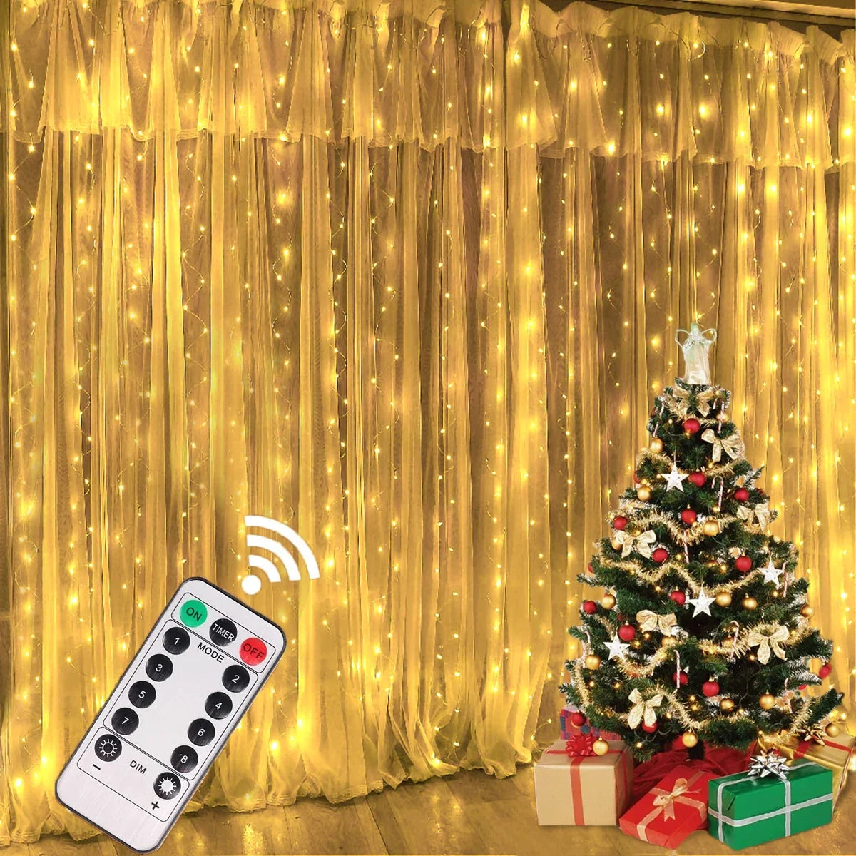 Holiday Magic: Festive Christmas Lights Curtain Garland - Image 10