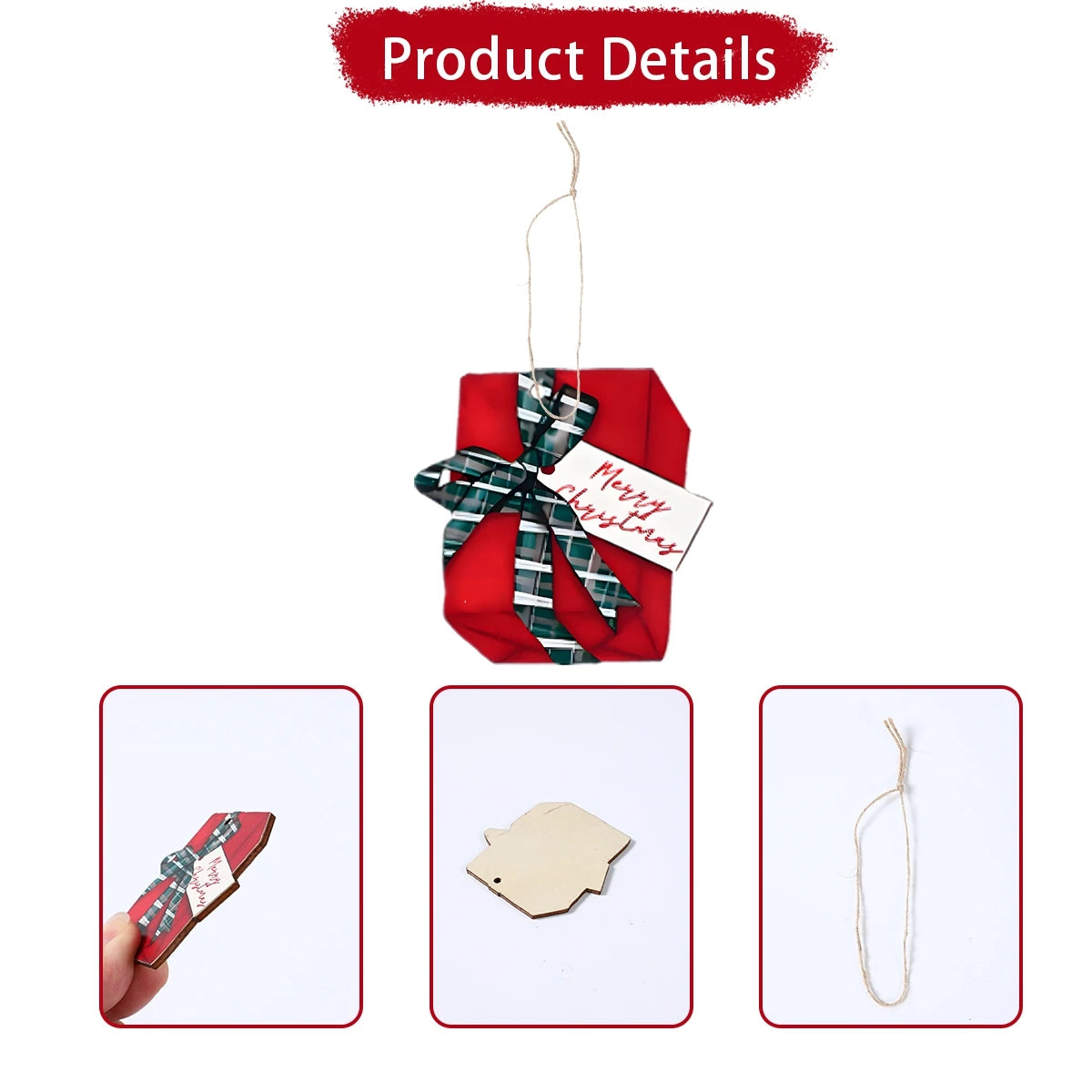 24pcs Festive Wooden Christmas Tree Ornaments - Image 7