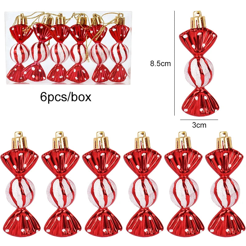 Festive Red Candy Crutch Ornaments for Christmas - Image 25