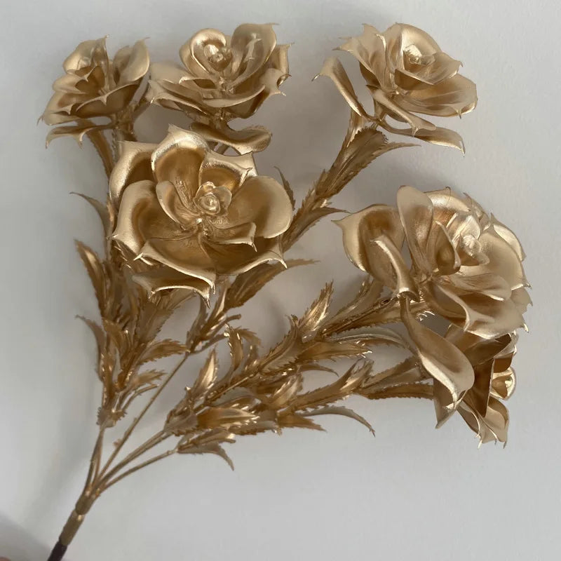 “Elegant Golden Eucalyptus Rose Bouquet for Christmas” - Image 29
