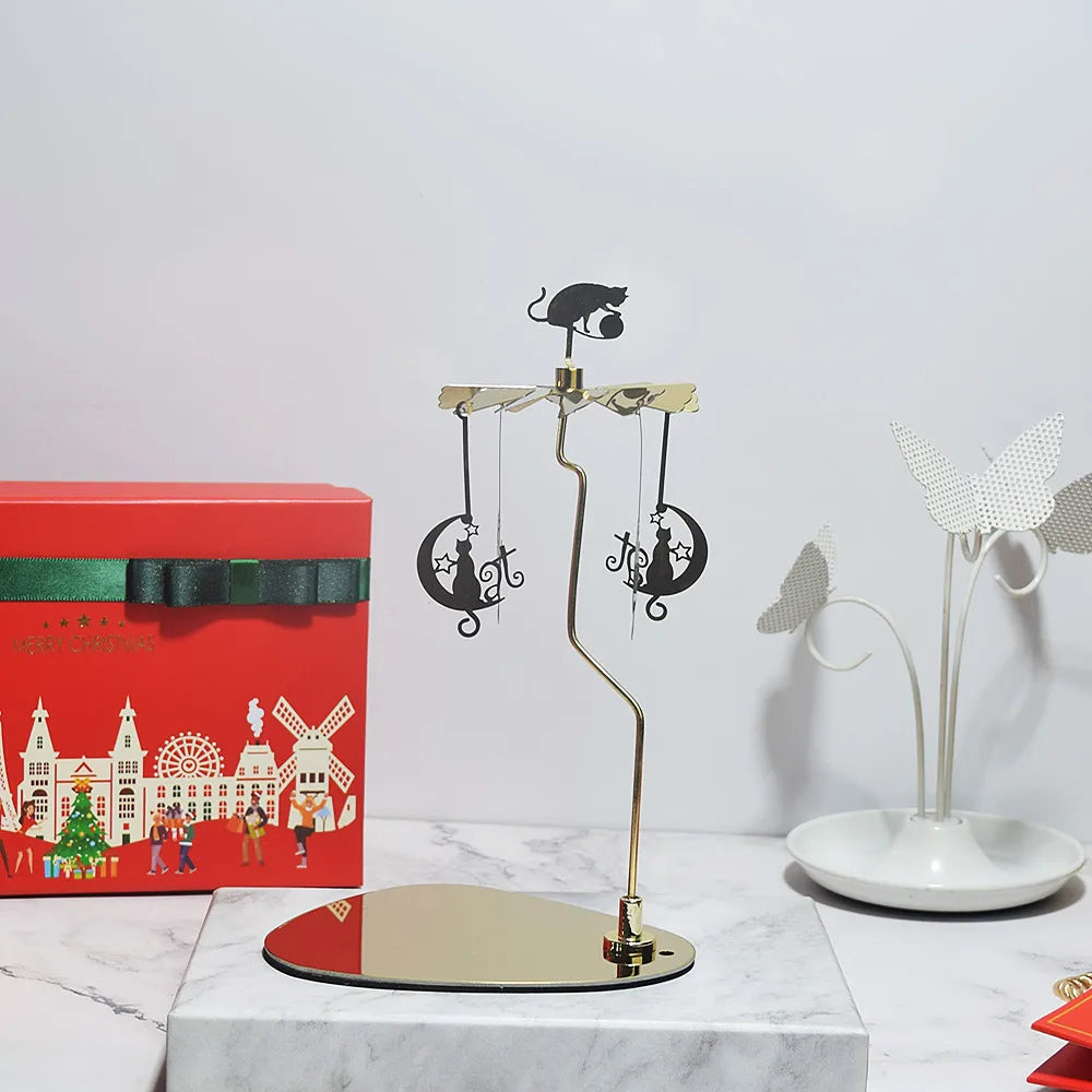 Elegant Rotating Triangle Tray Candle Holder for Christmas - Image 37
