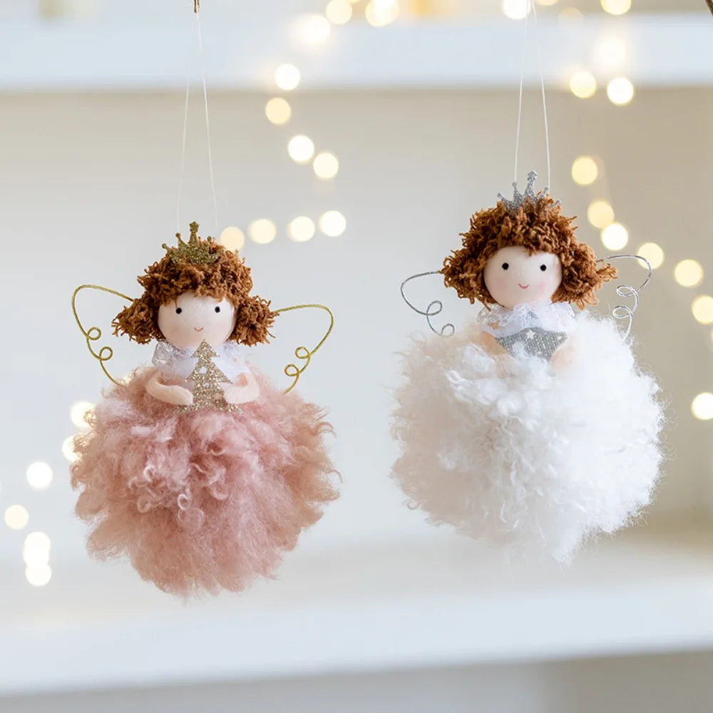 Charming Pink & White Angel Doll Tree Ornament - Image 9
