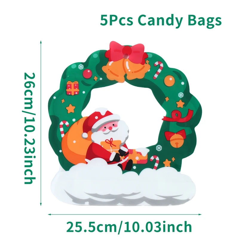 5PCS Festive Christmas Candy Bags for Holiday Cheer - Image 6